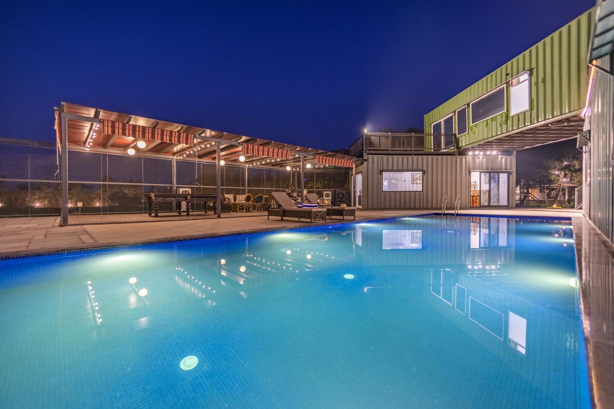 Elivaas Hidden Oasis 4Bhk With Pool, Mud House & Container House Villa Dhauj Bagian luar foto