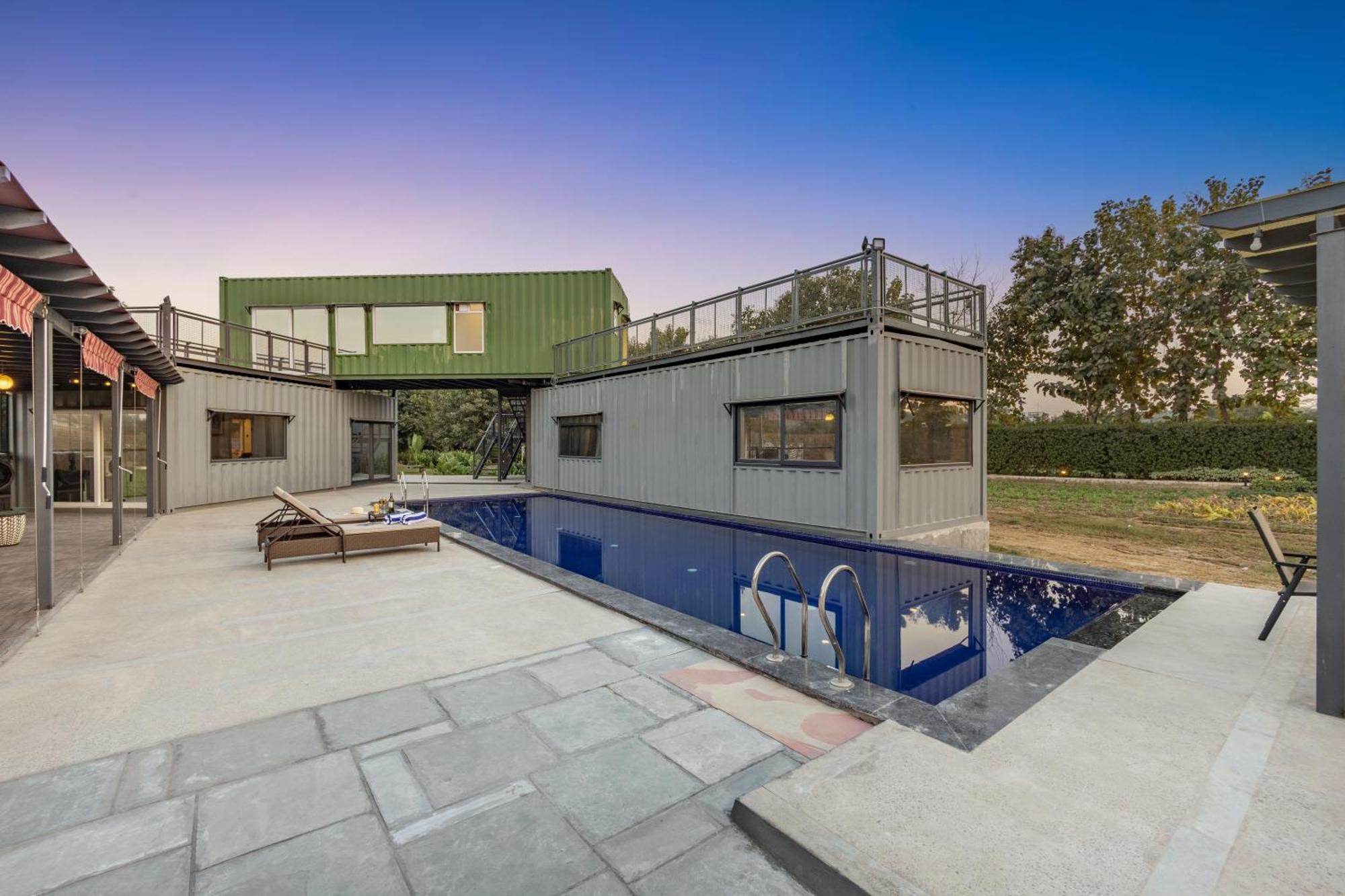 Elivaas Hidden Oasis 4Bhk With Pool, Mud House & Container House Villa Dhauj Bagian luar foto