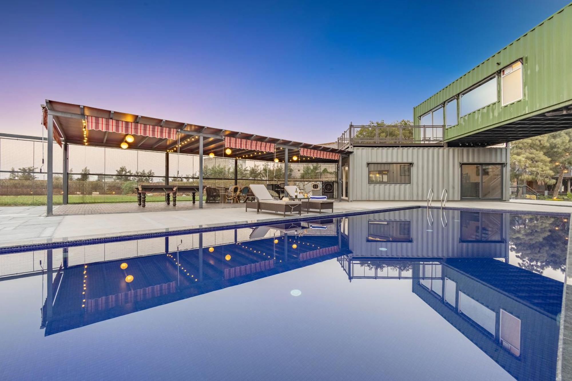 Elivaas Hidden Oasis 4Bhk With Pool, Mud House & Container House Villa Dhauj Bagian luar foto